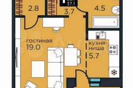 Квартира-студия, 37,8 м², 4/16 эт.